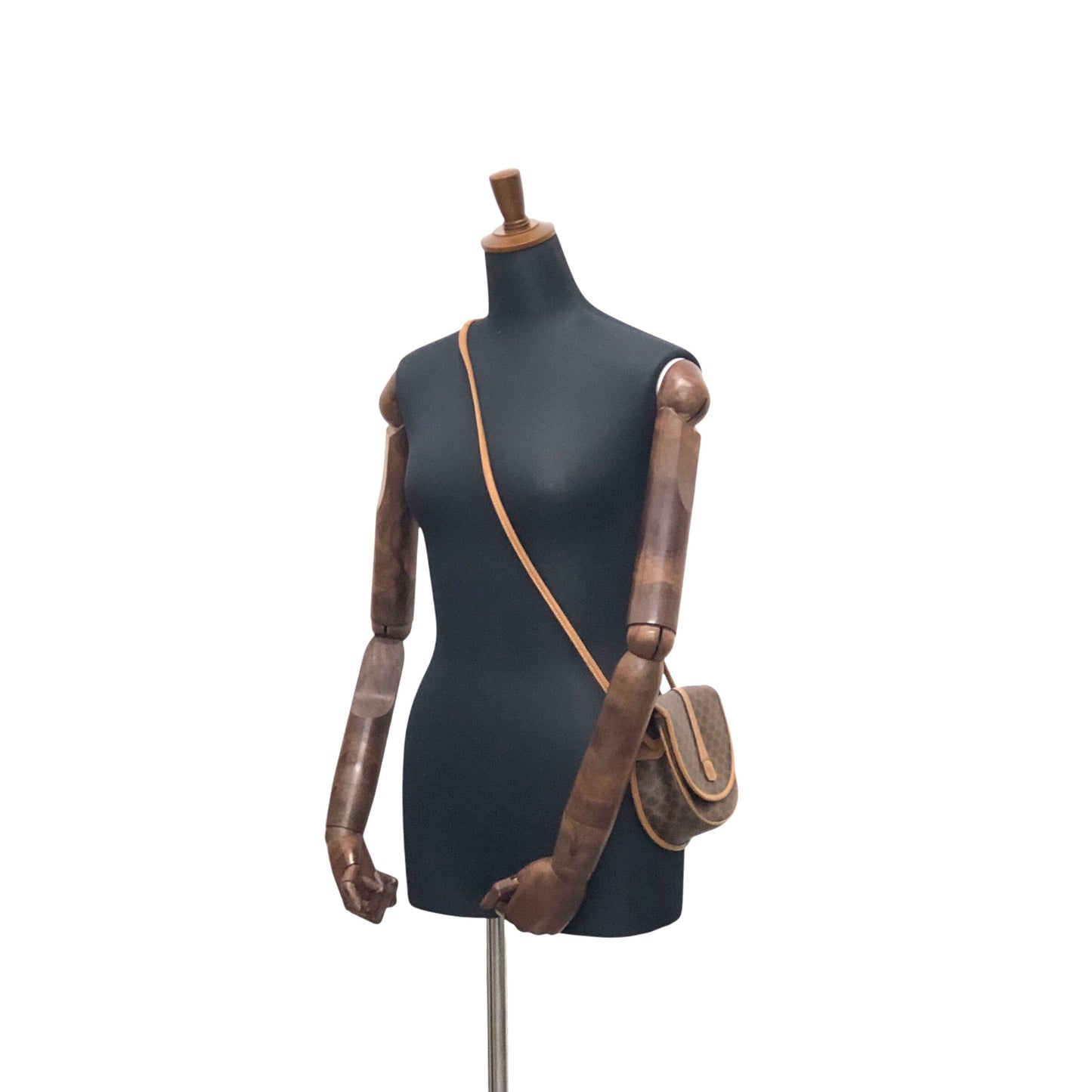 CELINE Macadam Blason Shoulder bag Brown Vintage ixr8dt