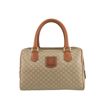 CELINE Macadam Blason Handbag Boston bag Beige Vintage t7x7kn