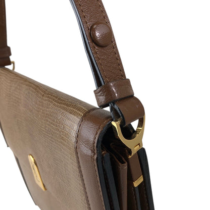 Yves Saint Laurent YSL Logo Handbag Shoulder bag Brown Vintage 2hmb86