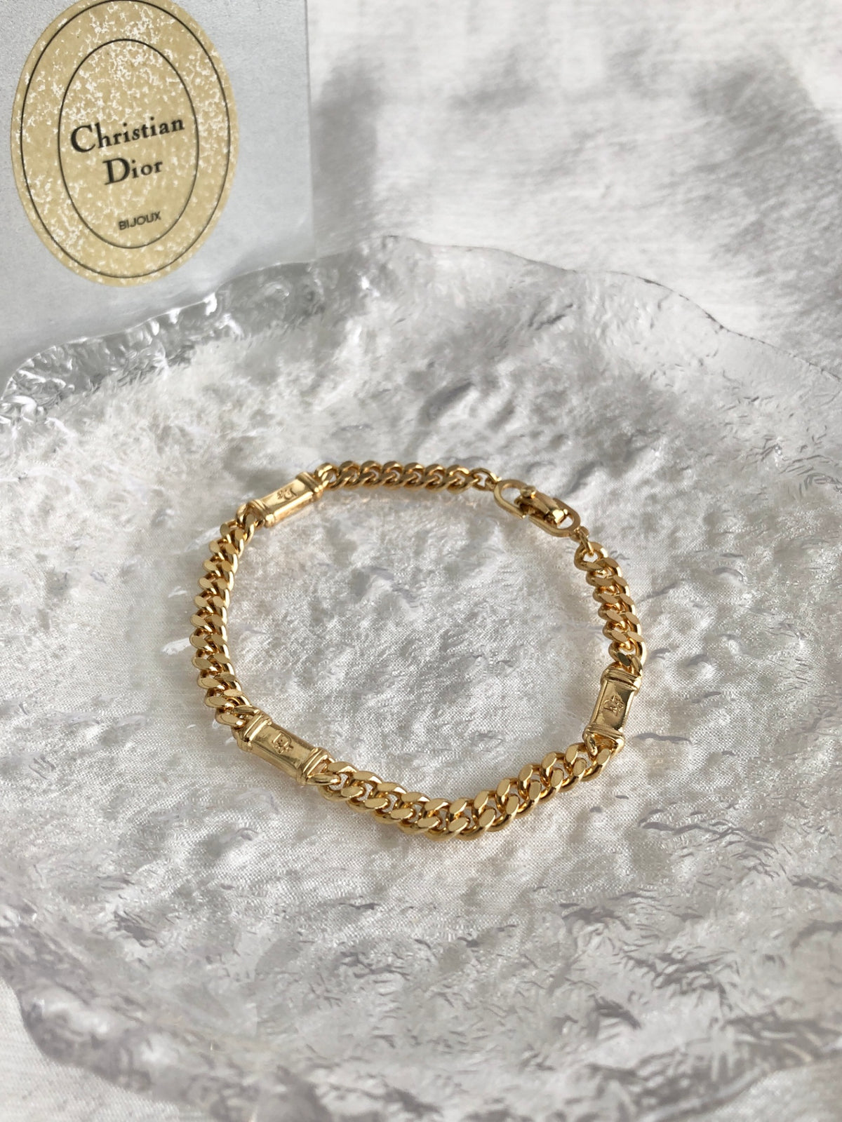 Christian Dior Logo Bracelet Gold Vintage 7y6c85