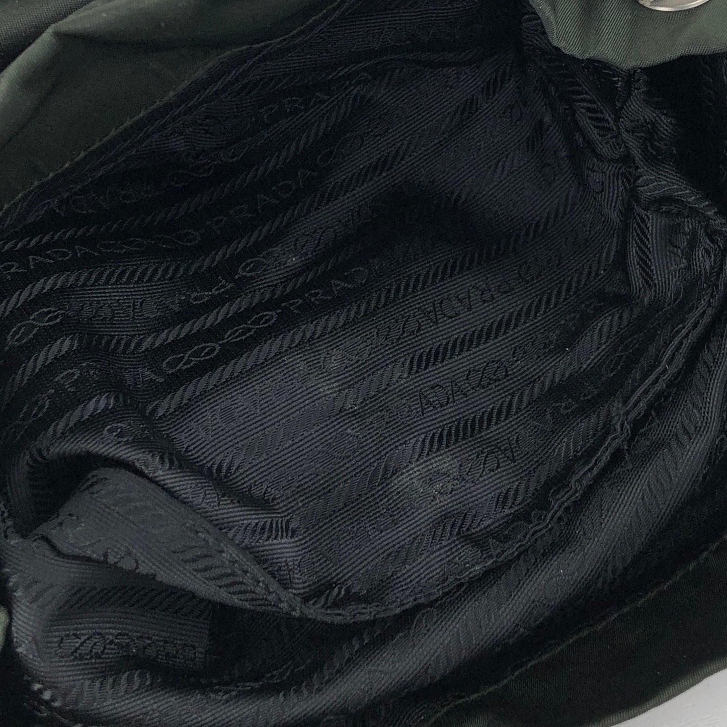 PRADA Tessuto Triangle Logo Double Pocket Backpack Black Vintage kuuttd