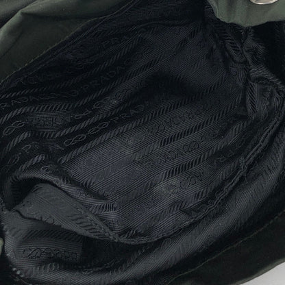 PRADA Tessuto Triangle Logo Double Pocket Backpack Black Vintage kuuttd