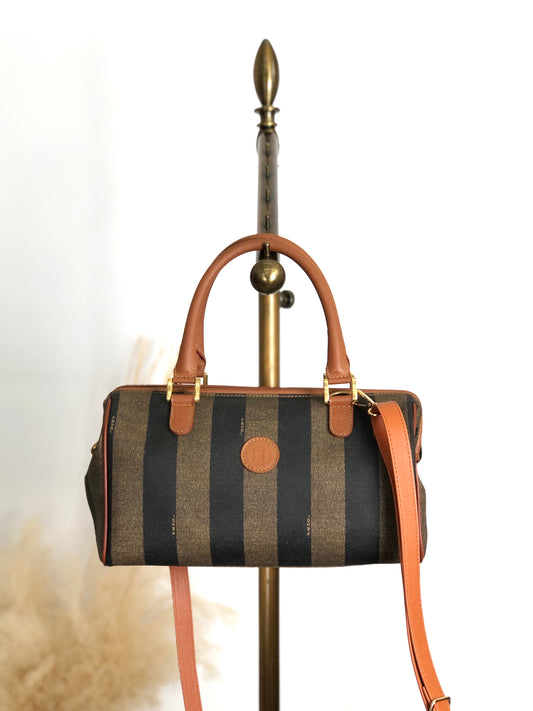 FENDI Pecan Logo Two-way Handbag Shoulder bag Brown Vintage sudkyw