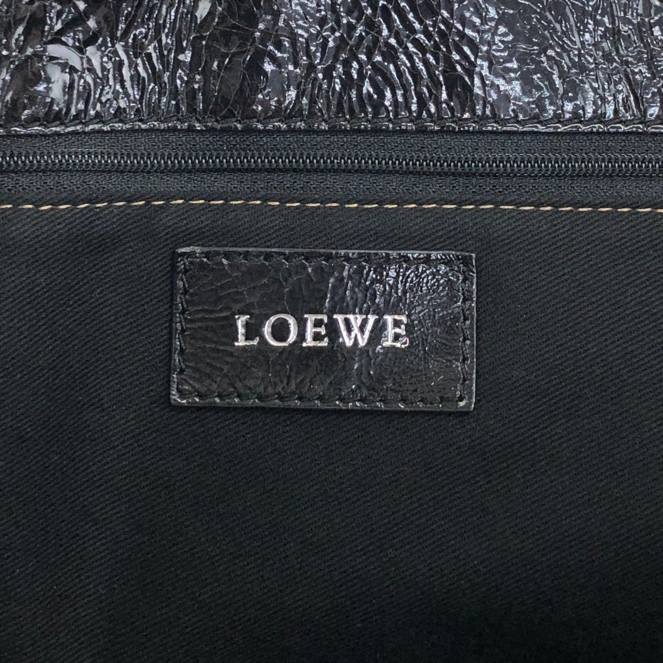 LOEWE Anagram Handbag Totebag Black Vintage n7ecge