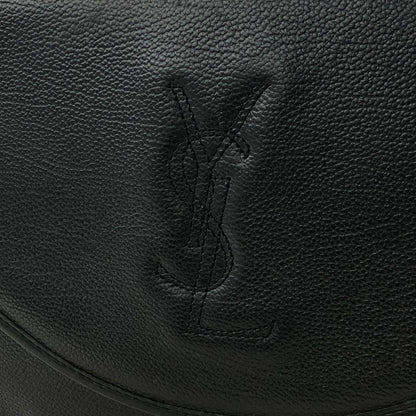 Yves Saint Laurent YSL Logo Leather Crossbody Shoulder bag Black Vintage 6bbpkn