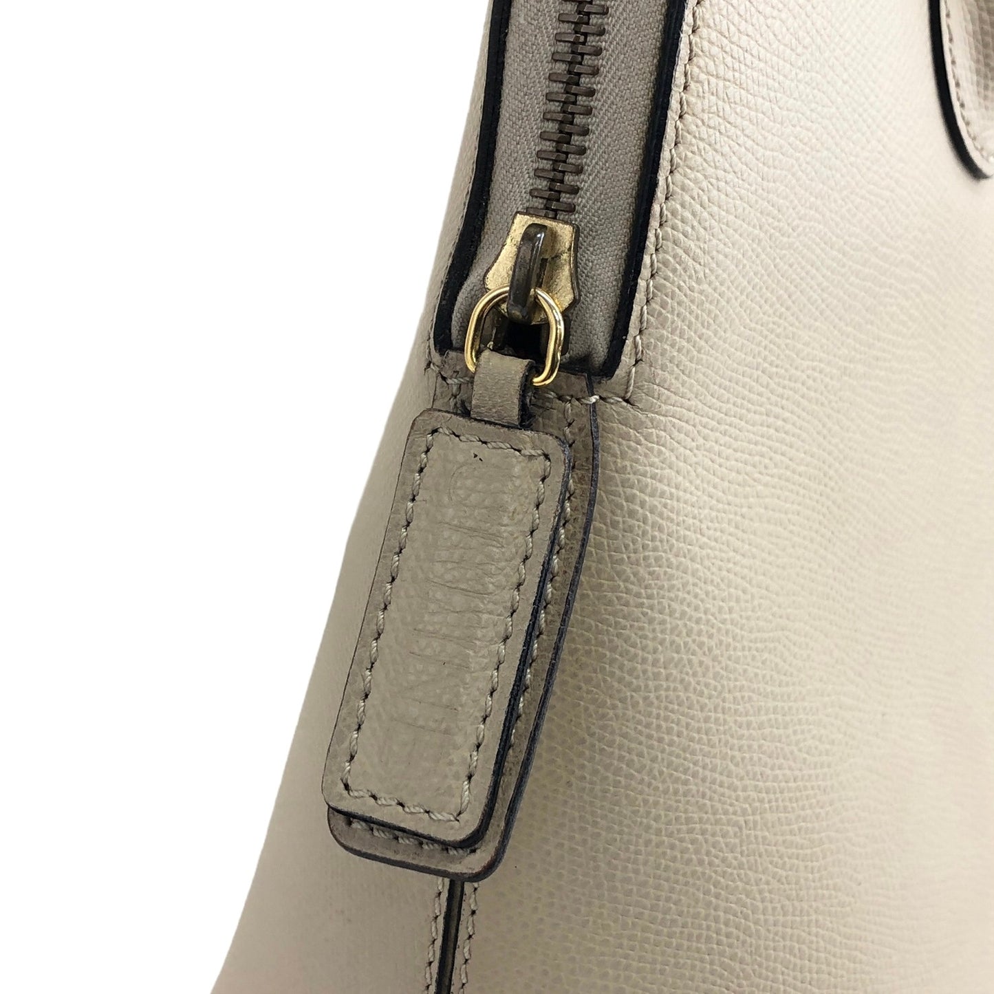 CELINE Leather Two-way Handbag Shoulder bag Ivory Vintage rg2xnh