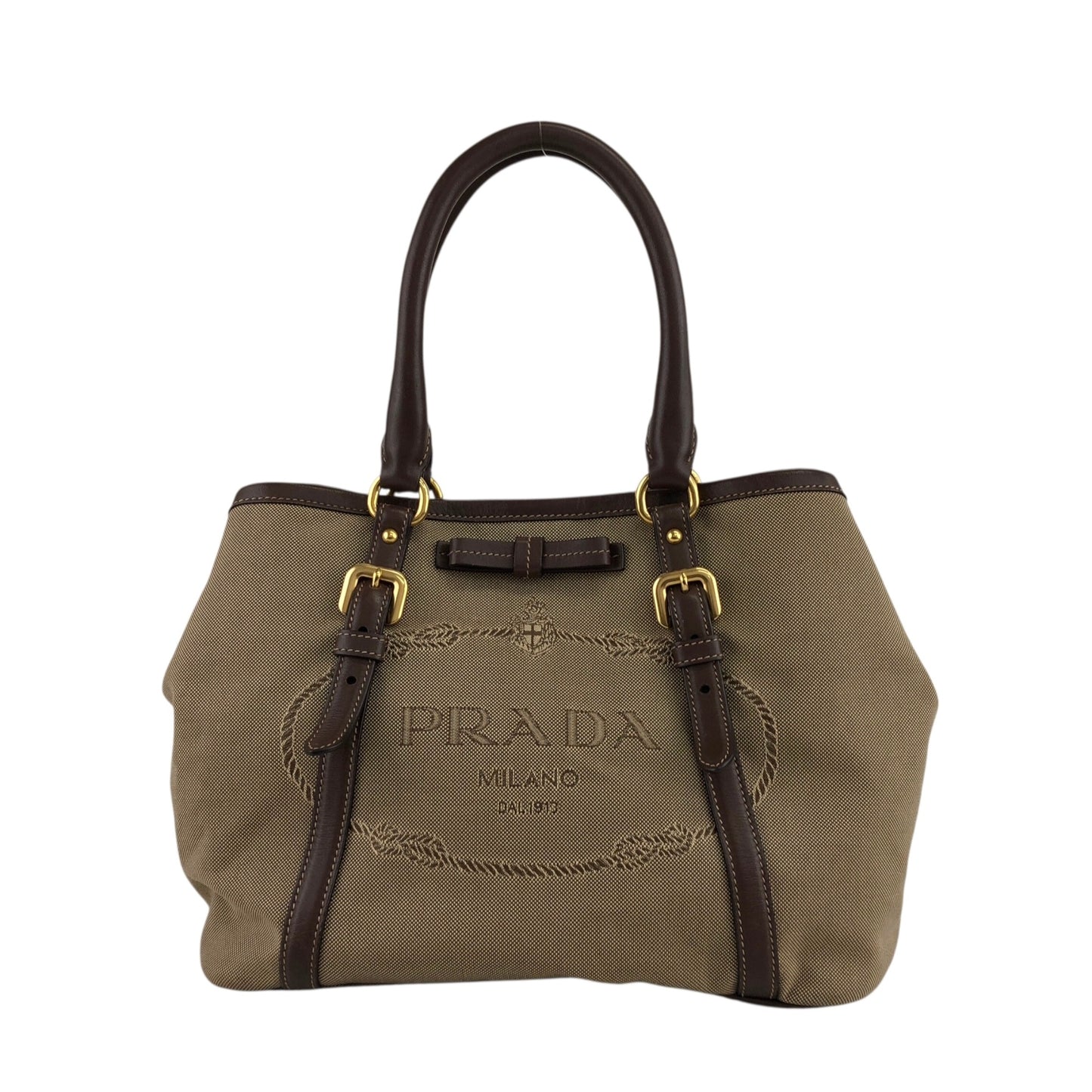 PRADA 標誌手袋 棕色 復古 7avgyx