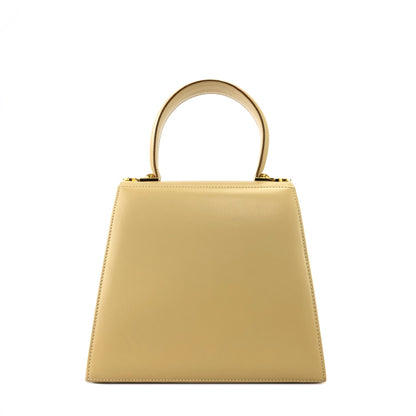 Salvatore Ferragamo Gancini 皮革頂部手把手提包米色復古 2xyxrd 