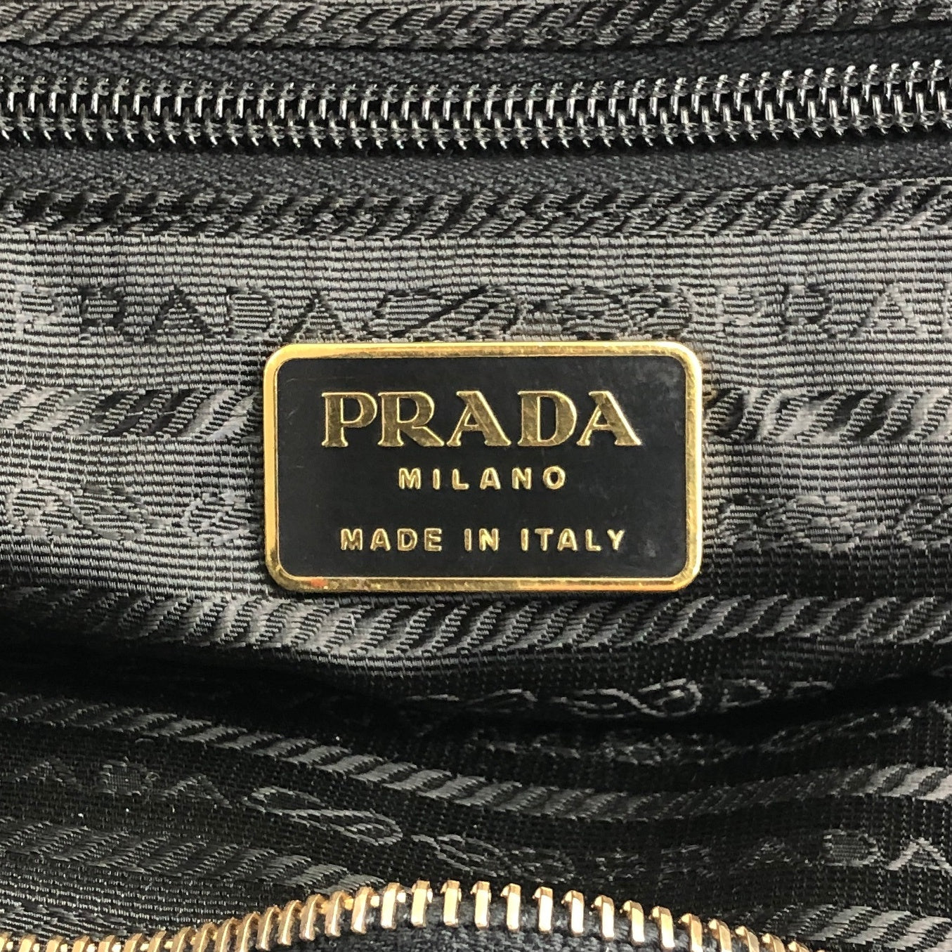 PRADA Triangle Logo Handbag Totebag Black Vintage rzfp8u