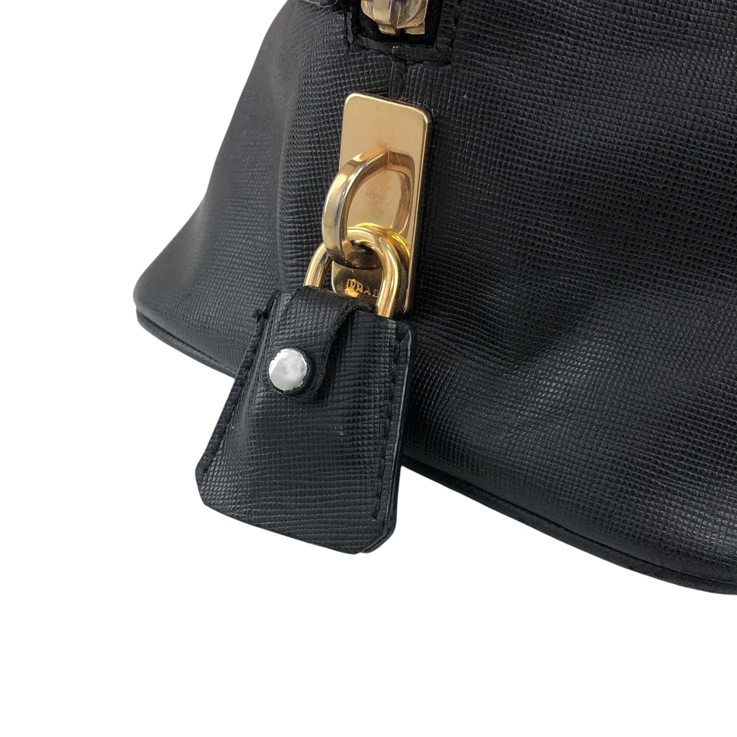 PRADA Triangle Logo Handbag Black Vintage wxkttk