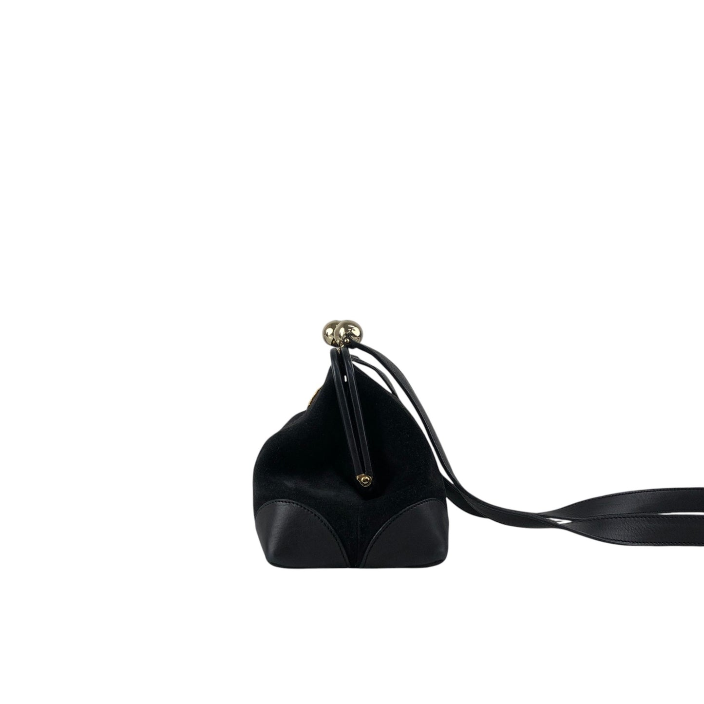 CELINE Triomphe Metal Closure Shoulder bag Black Vintage vxya2a