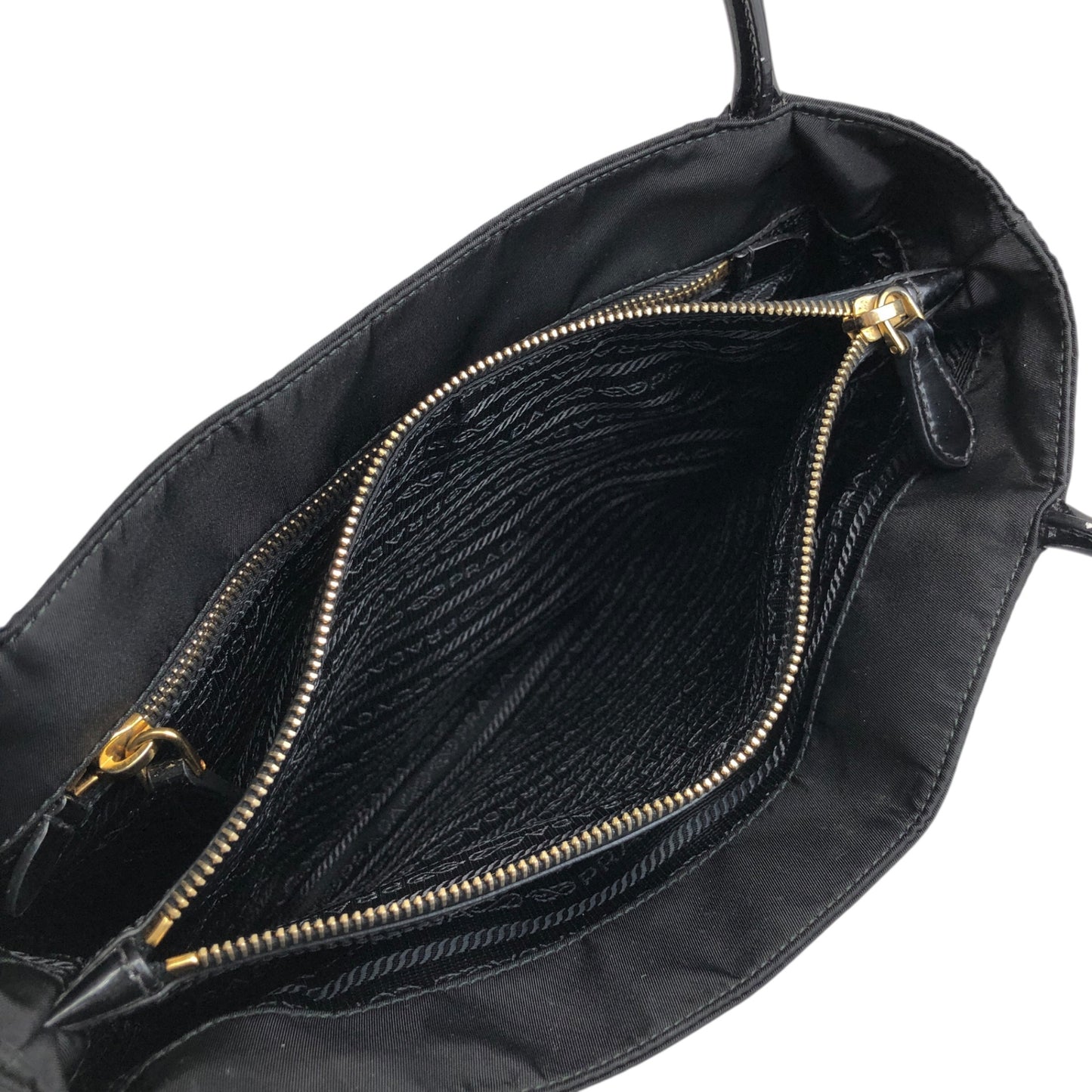 PRADA Tessuto Triangle Logo Totebag Black Vintage bsmm74