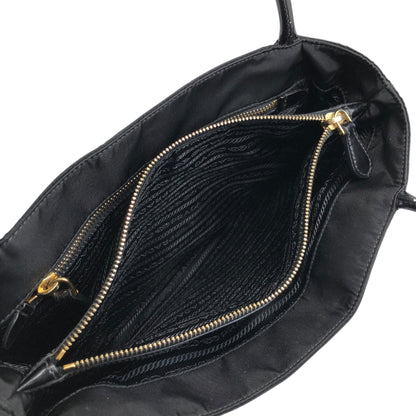 PRADA Tessuto Triangle Logo Totebag Black Vintage bsmm74