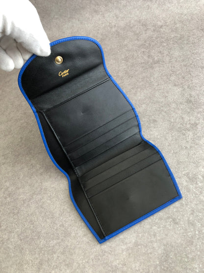 Cartier Folded Wallet Blue Vintage 7iyaaa