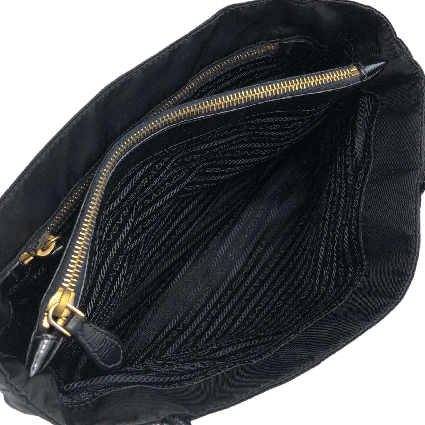 PRADA Tessuto Triangle Logo Totebag Black Vintage 2w8wct