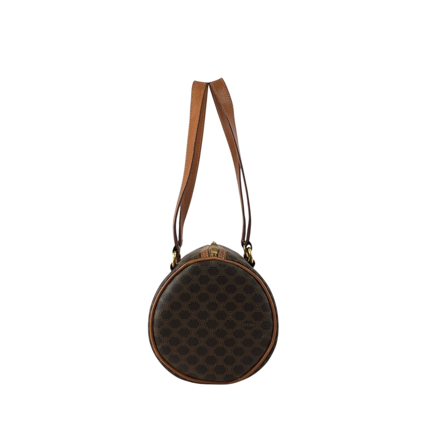 CELINE Macadam Blason Handbag Brown Vintage s5ej7j