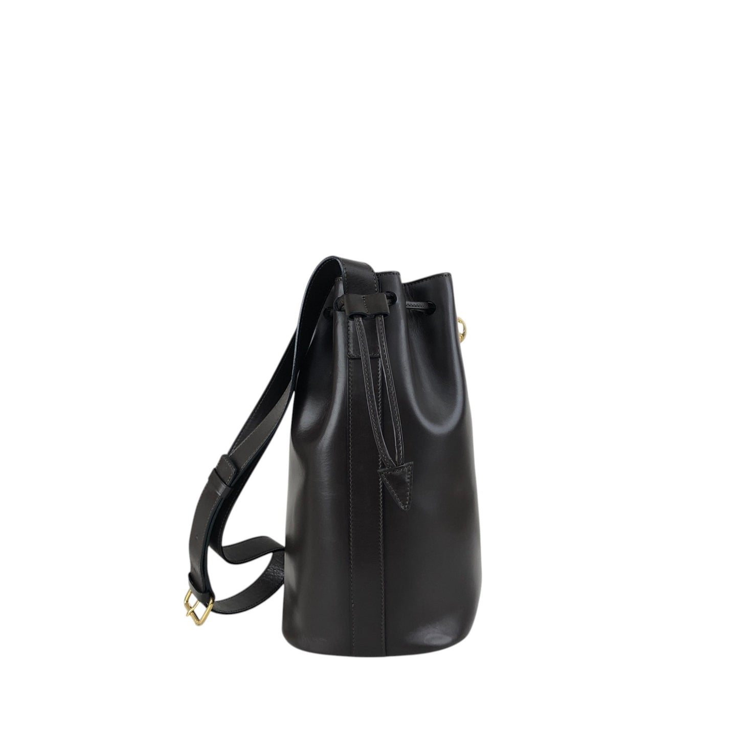 CELINE Starball Drawstring Shoulder bag Brown Vintage 4nhtxx