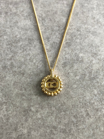 Christian Dior CD Logo Necklace Gold Vintage 4i7xzf