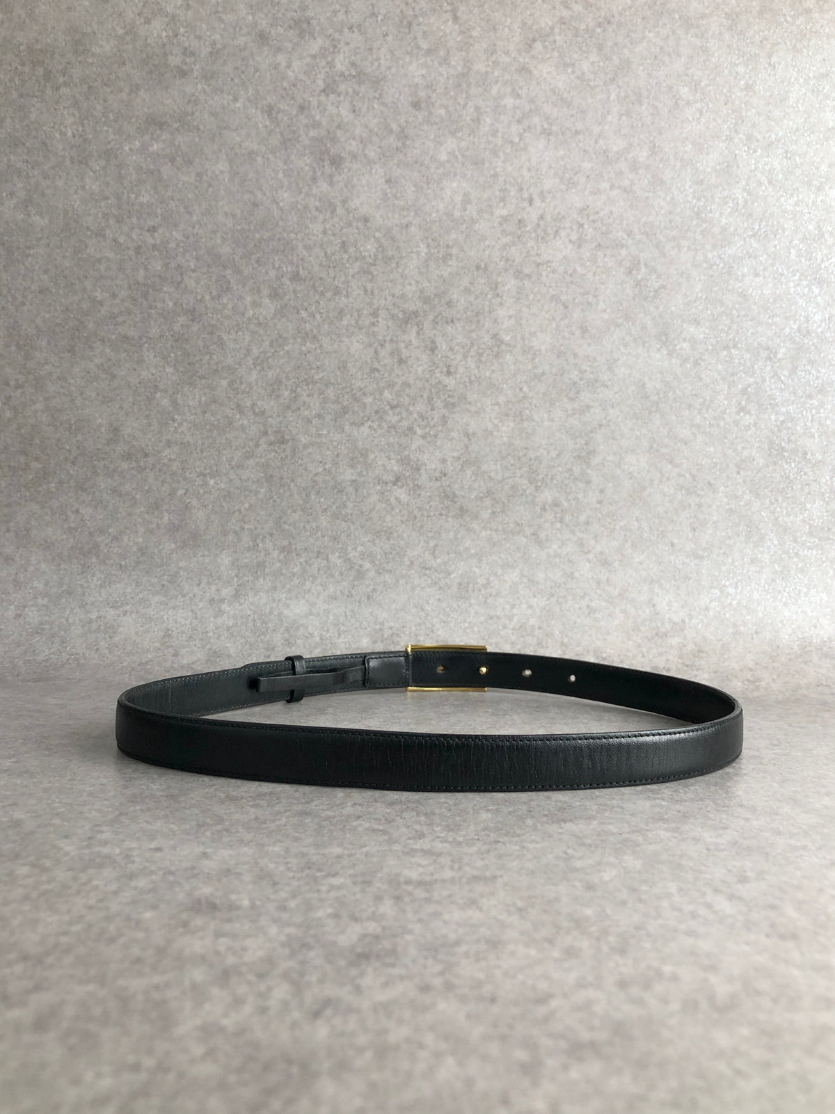 CELINE Horse Carriage Belt Black Vintage j7kdt3