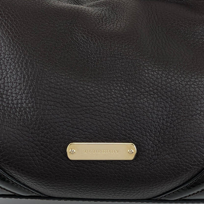 BURBERRY Logo Shoulder bag Hobobag Dark Brown Vintage czmhjj