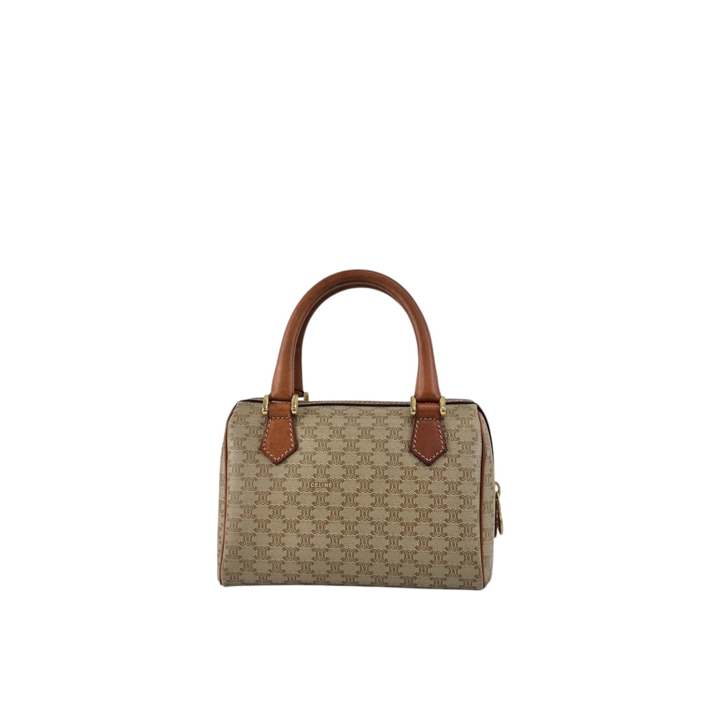 CELINE Macadam Two-way Handbag Shoulder bag Beige Vintage vwi2wp