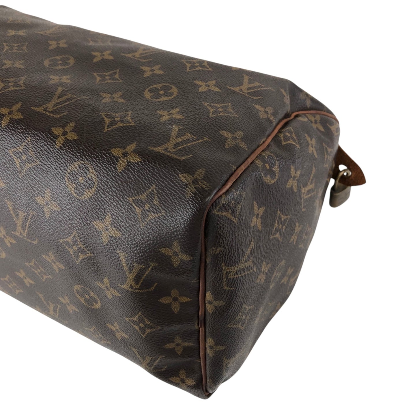 LOUIS VUITTON Monogram Handbag  Boston bag Brown Vintage 46eajv