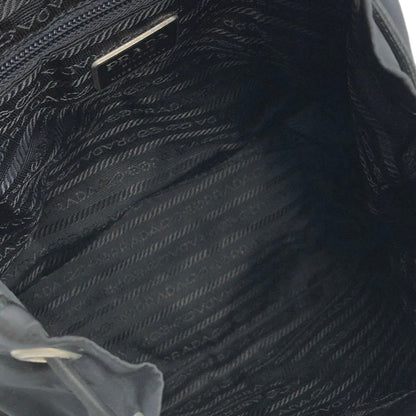 PRADA Triangle Logo Front Buckle Nylon Backpack Black Vintage f87c8s