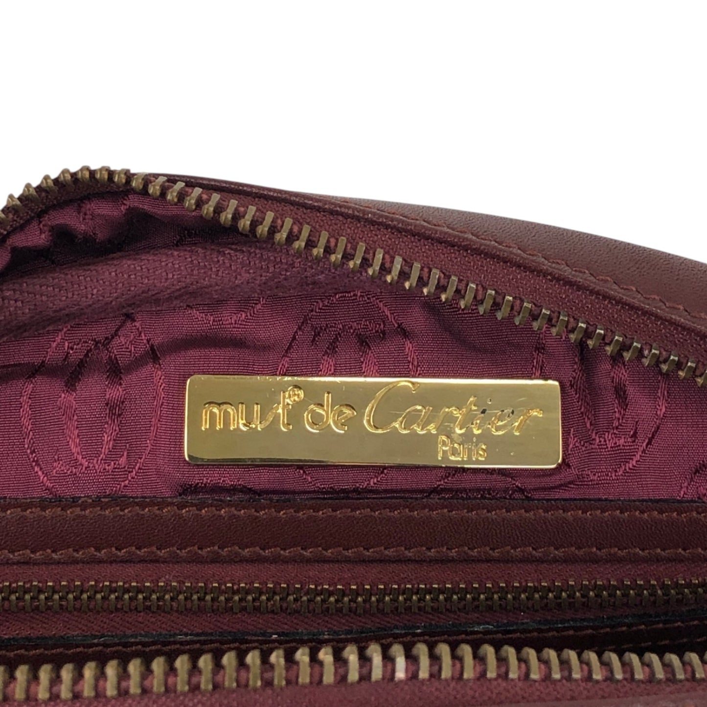 Cartier Logo Shoulder bag Bordeaux Vintage vfnedy