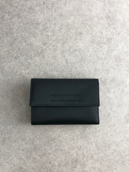PRADA Tessuto Triangle Logo Trifold Wallet Black Vintage d6ehtk