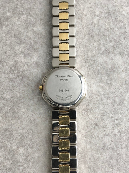 Christian Dior Octagon Quartz Watch Silver×Gold D48-203 Vintage hvmzg2