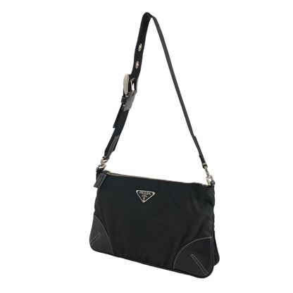 PRADATriangle Logo Small Shoulder bag Black Vintage fsngjy