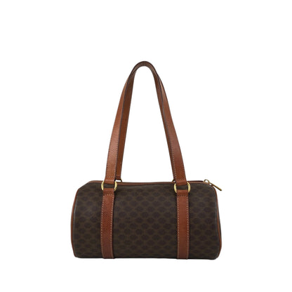 CELINE Macadam Blason Handbag Brown Vintage 4iwnzj