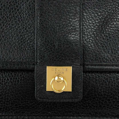 CELINE Gancini Shoulder bag Black Vintage 2tmayw