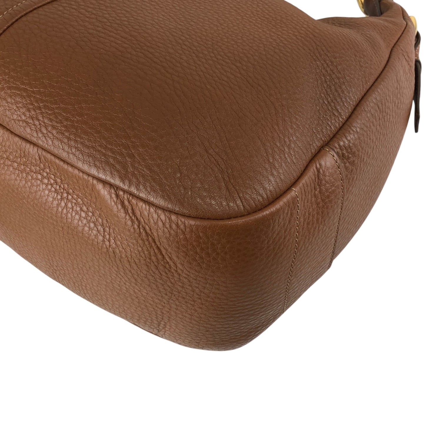 PRADA Logo Shoulder bag Hobobag Brown Vintage vbntex