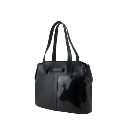 Yves Saint Laurent Logo Handbag Totebag Black Vintage hwe52c