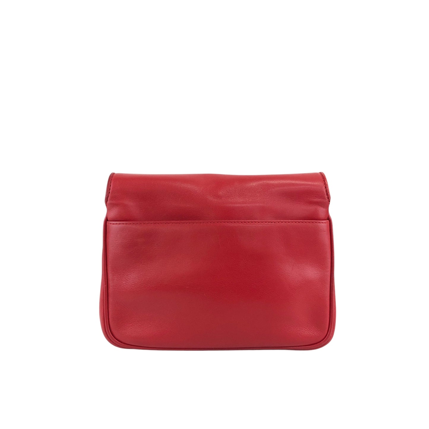 CELINE Triomphe Stitch Chain Shoulder bag Red Vintage 2vaduu