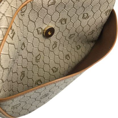 Christian Dior Honeycomb Pattern Round Shoulder bag Beige Vintage rd2a45