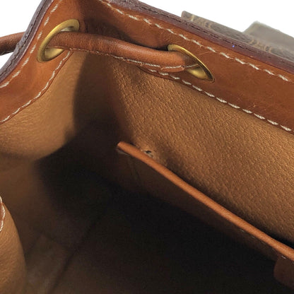 CELINE Macadam Logo Embossed Backpack Brown Vintage fbhpns