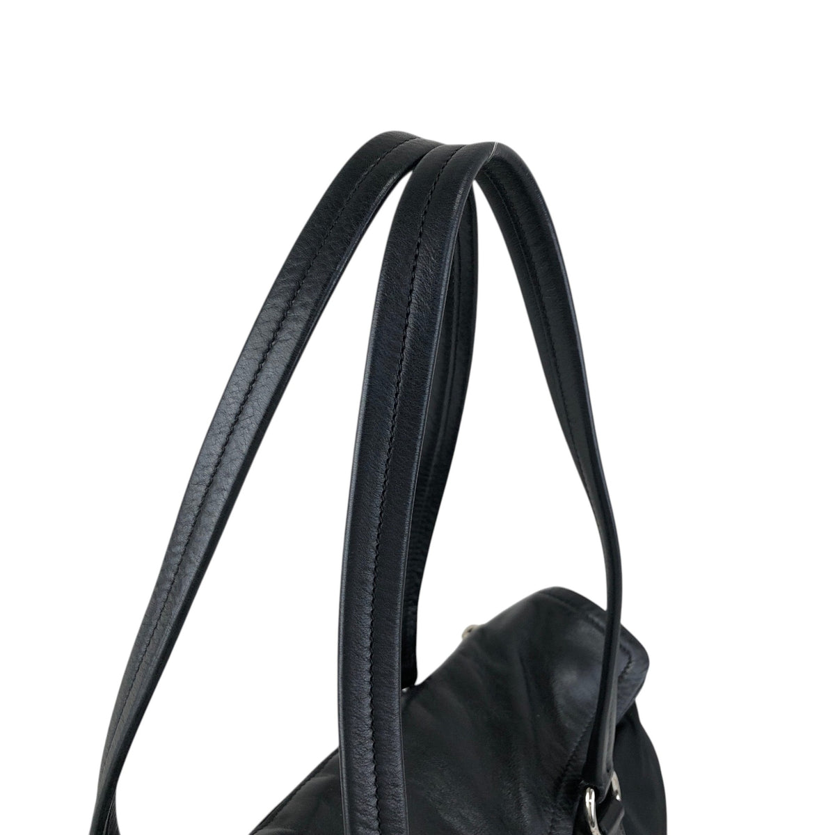 PRADA Push lock Handbag Black Vintage pesttr