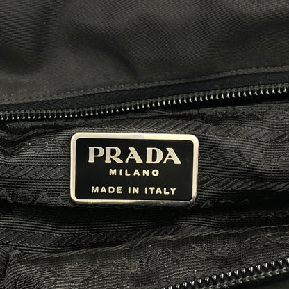 PRADA Triangle Logo Totebag Black Vintage efichx