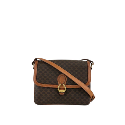 CELINE Macadam Horse Bit Shoulder bag Brown Vintage mcvths