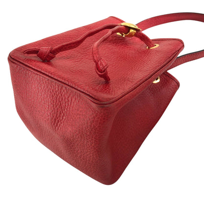 Christian Dior CD Logo Drawstring Small Handbag Red Vintage 46ensx