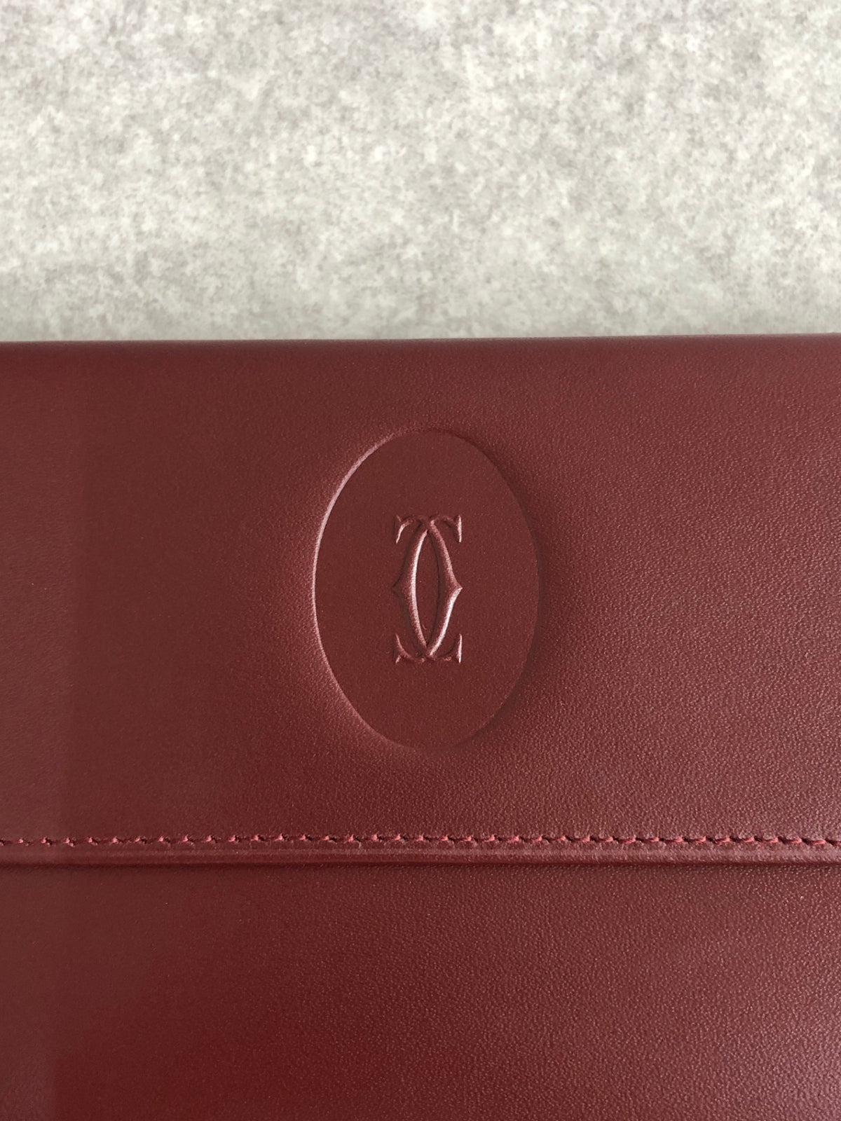 Cartier Logo Embossed Long Wallet Bordeaux Vintage shhgrp