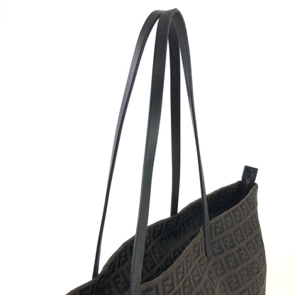 FENDI Zucchino  Canvas Handbag  Totebag Brown Vintage c343jc