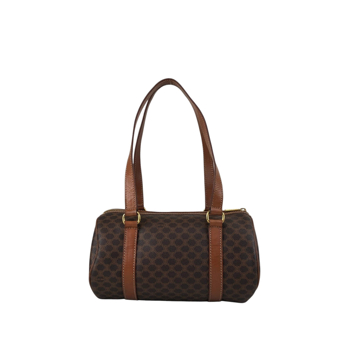 CELINE Macadam Blason Handbag Brown Vintage d6ntg2