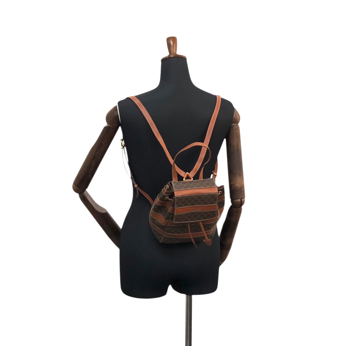 CELINE Macadam Logo Backpack Brown Vintage 32j7rc