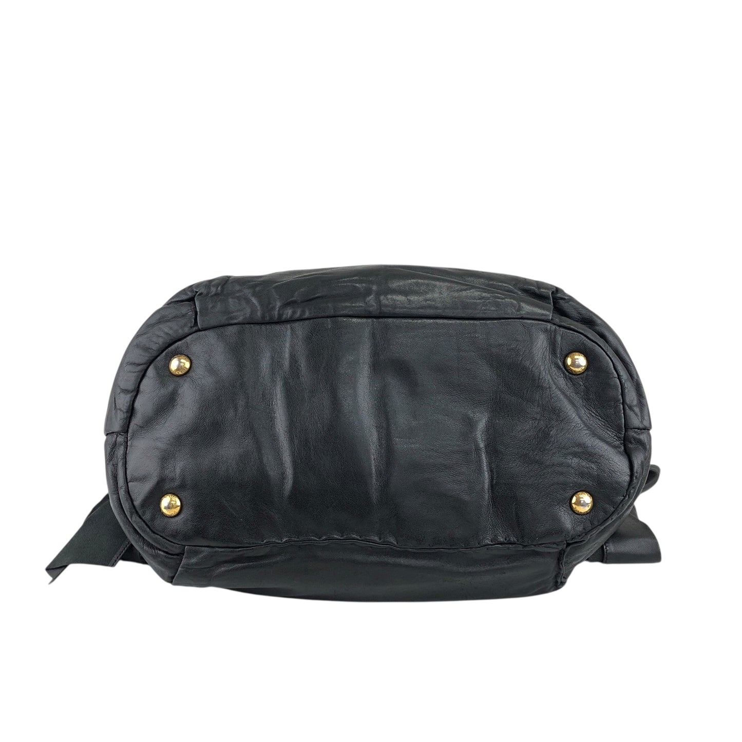 PRADA Logo Ribbon Totebag Black Vintage 548imc
