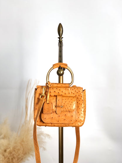 GUCCI Metal Handle Two-way Handbag Shoulder bag Brown Vintage suvydz