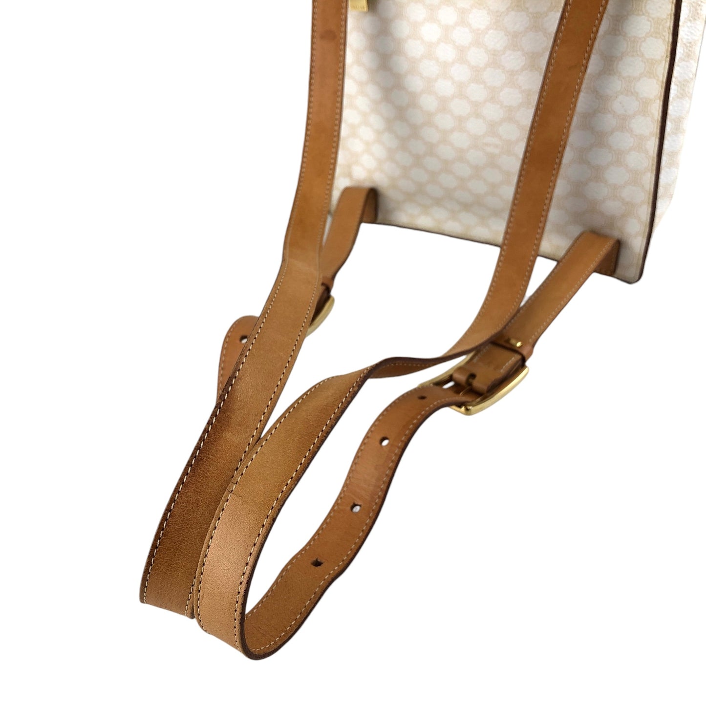 CELINE Macadam Backpack White Vintage w8wdat