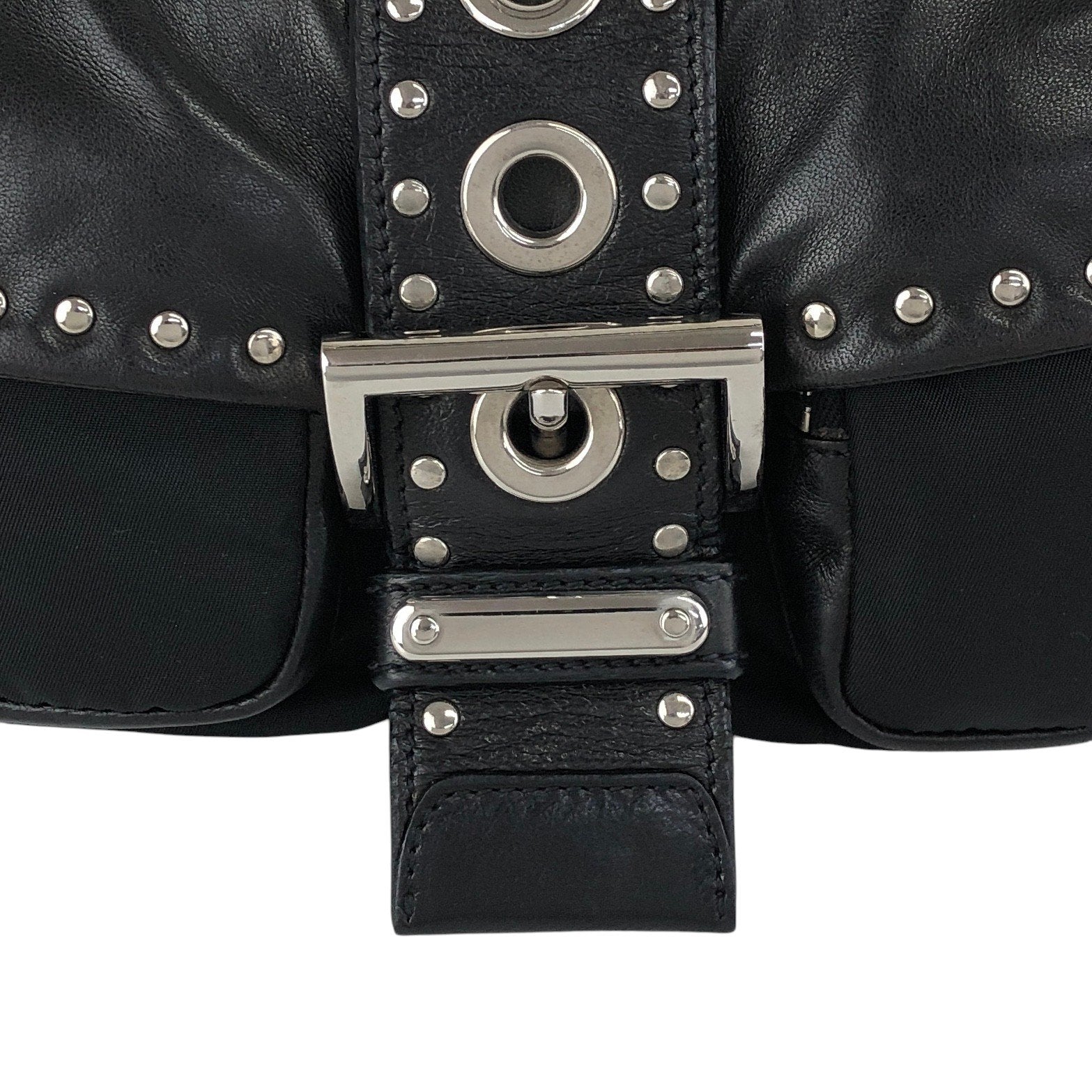 PRADA バッグ 90s vintage ギャランティーカード付き PRADA Triangle Logo Shoulder bag Black Vintage tiuxdg